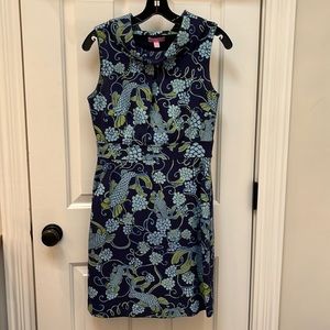 Blue, sleeveless Lilly Pulitzer dress with pockets.